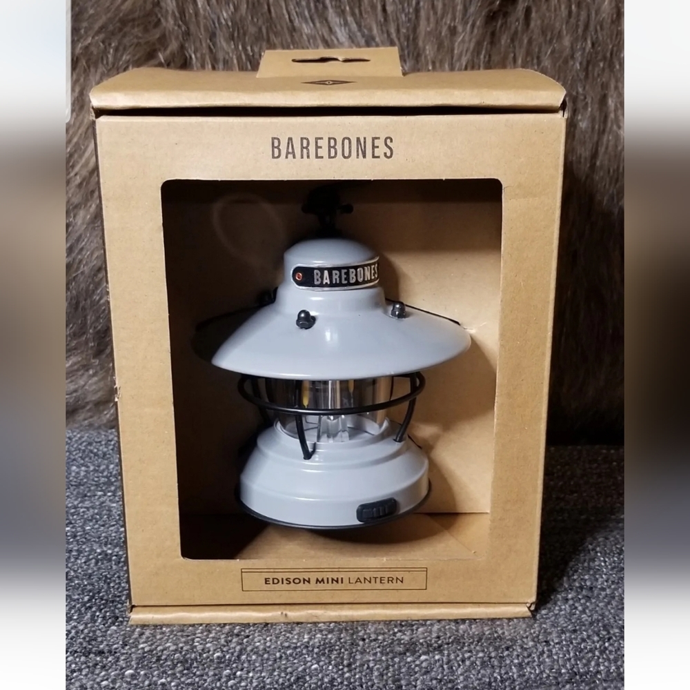 Barebones Living LIV-293 Edison Mini Lantern LED Slate Gray.